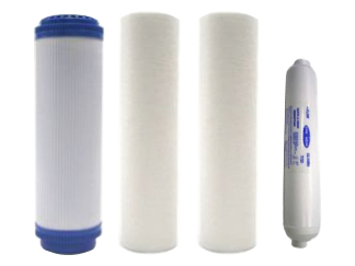 Filterset für Umkehrosmose - Anlage Chic 5 / Umwelt 1 mit eingebauten Quickfittings